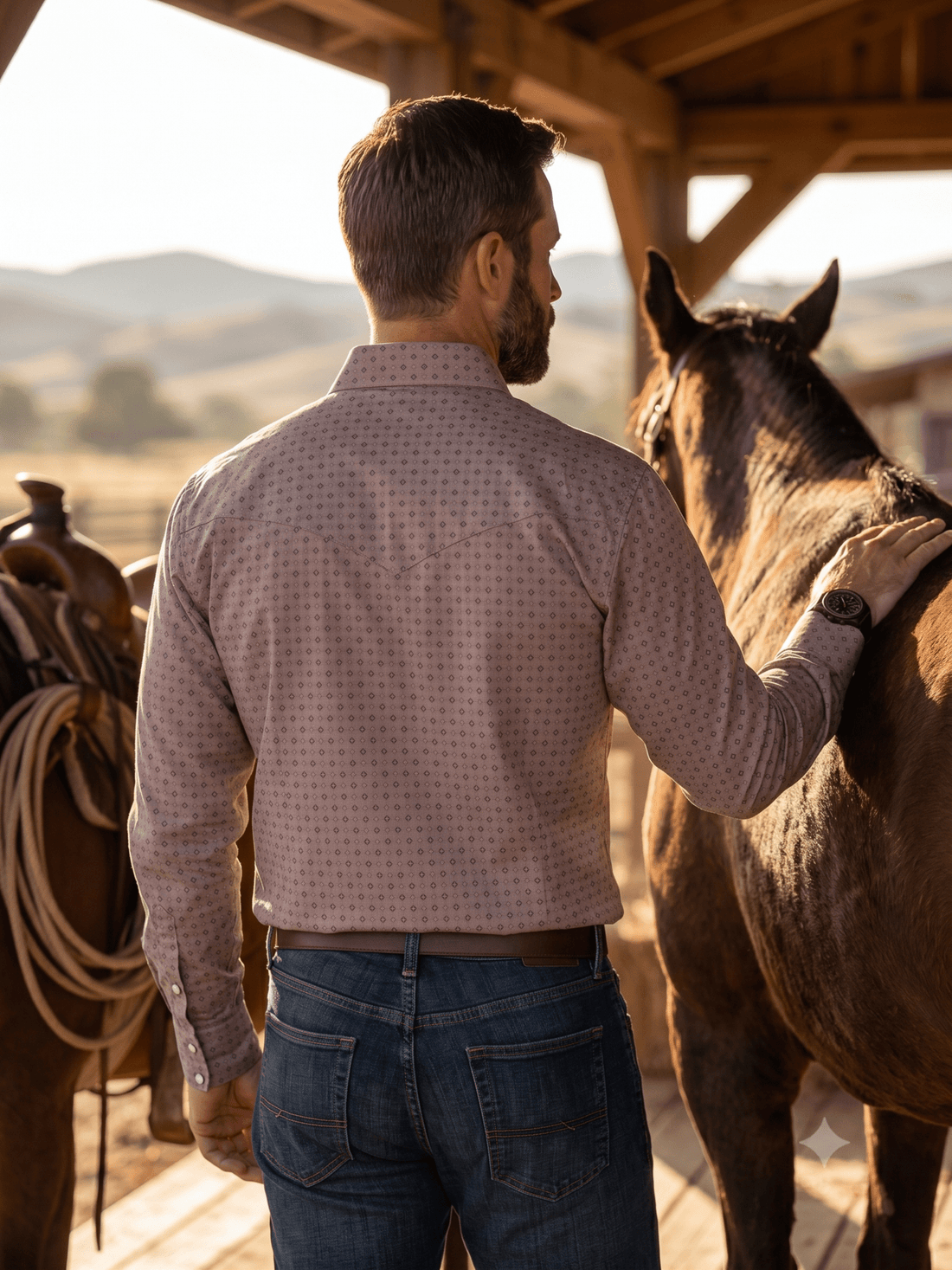 Men's Western Snap Shirt with Stretch | Style MF-26804
