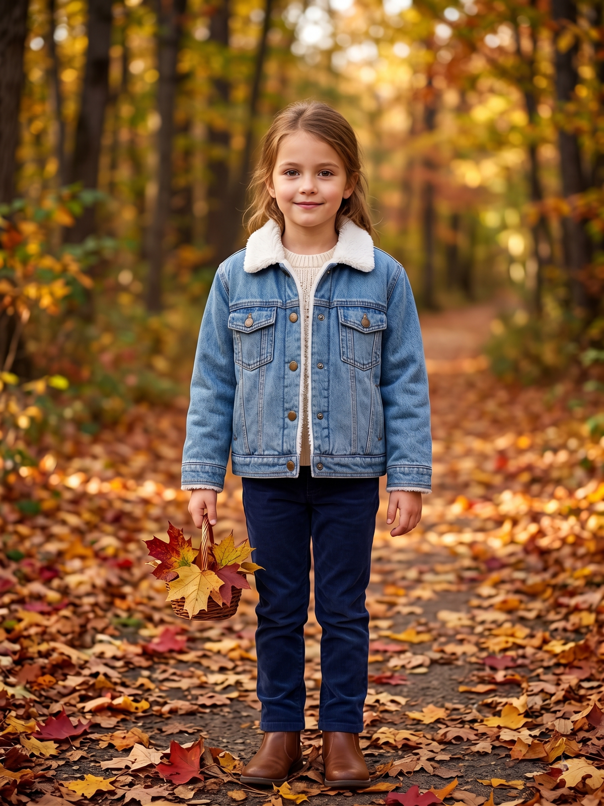 Girls' Sherpa-Lined Denim Jacket | Style MFG-901