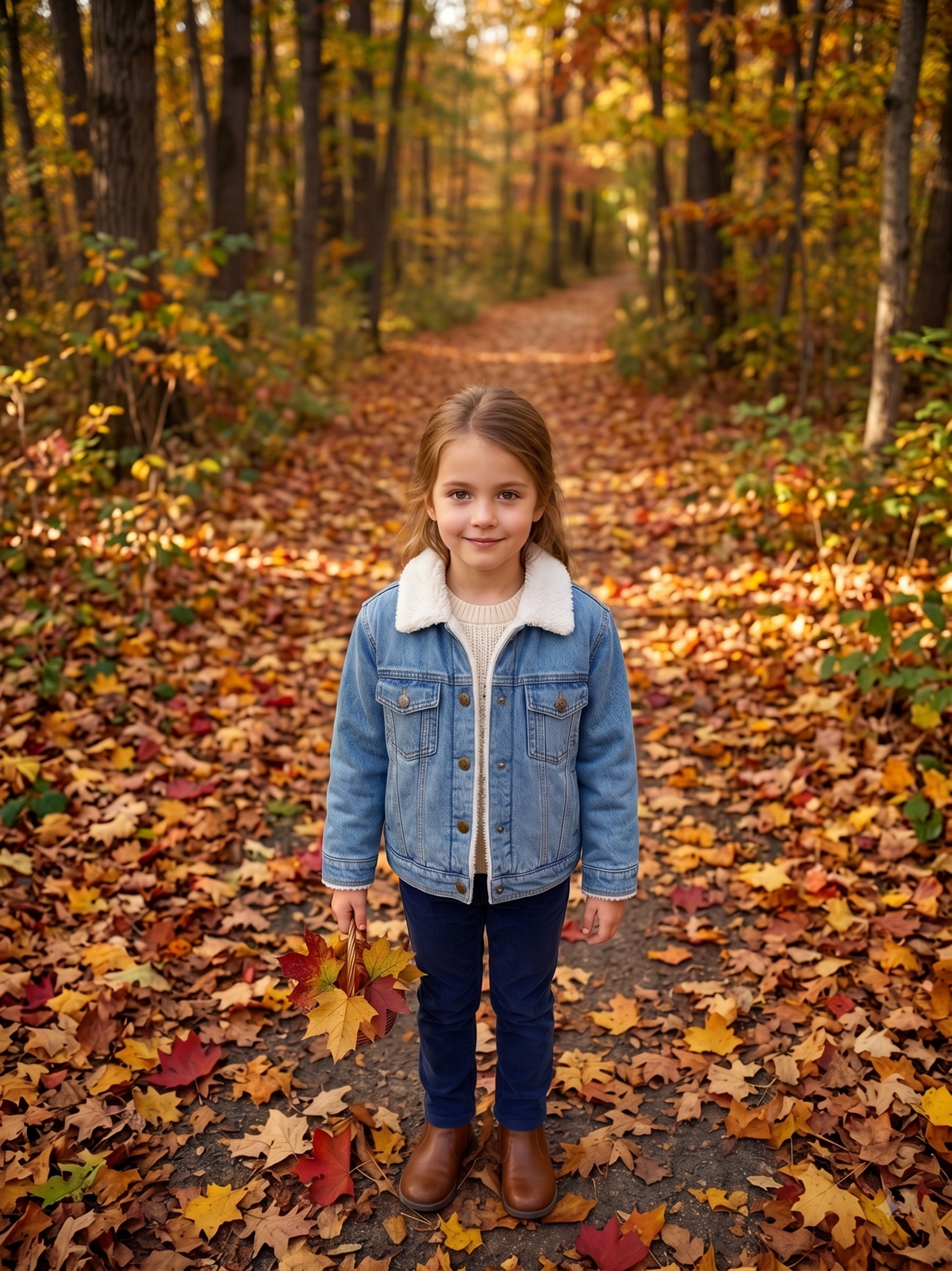 Girls' Sherpa-Lined Denim Jacket | Style MFG-901