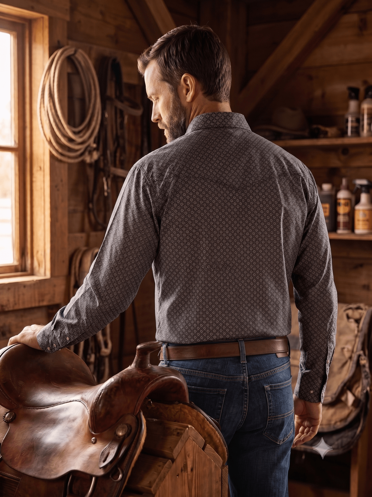 Men's Western Snap Shirt with Stretch | Style ML-2607
