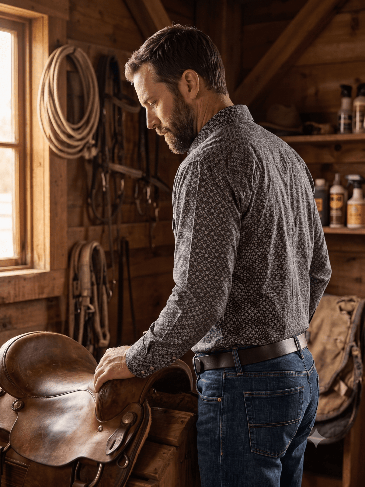 Men's Western Snap Shirt with Stretch | Style ML-2607