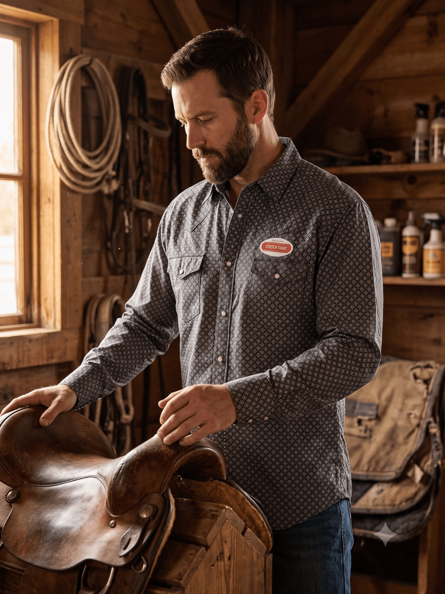 Men's Western Snap Shirt with Stretch | Style ML-2607