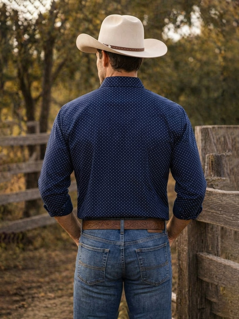 Men's Premium Cotton Western Snaps Long Sleeves Shirts.ML-2608
