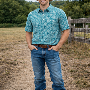 Men's Western Knit Polo with Snaps.MP-201