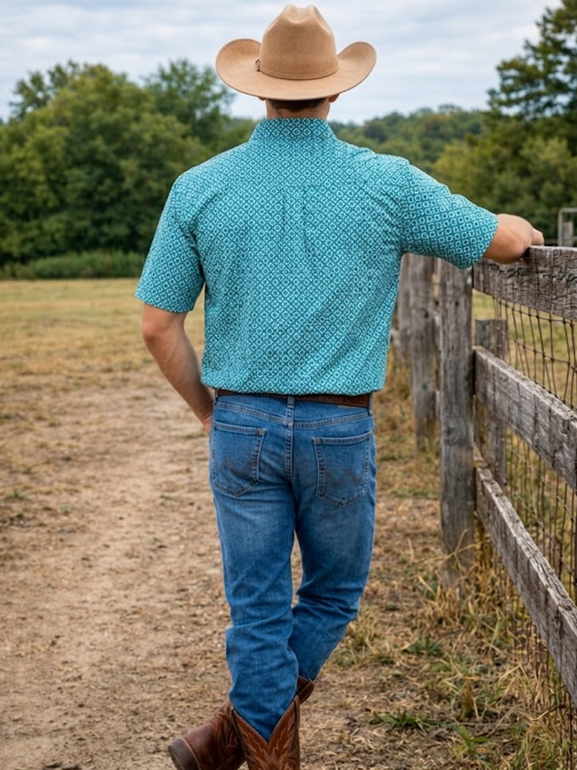 Men's Western Knit Polo with Snaps.MP-201