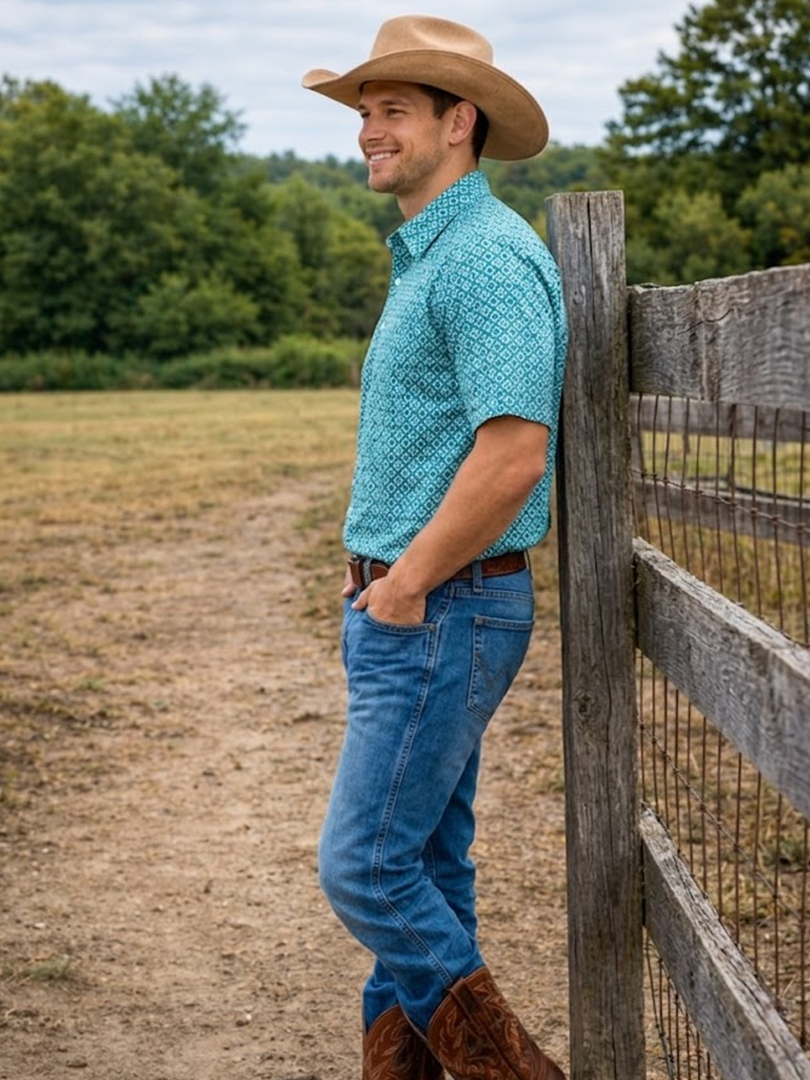 Men's Western Knit Polo with Snaps.MP-201