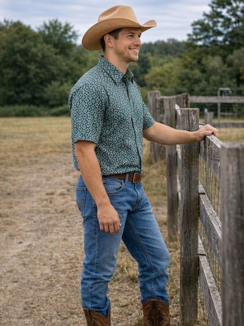 Men's Western Knit Polo with Snaps.MP-202