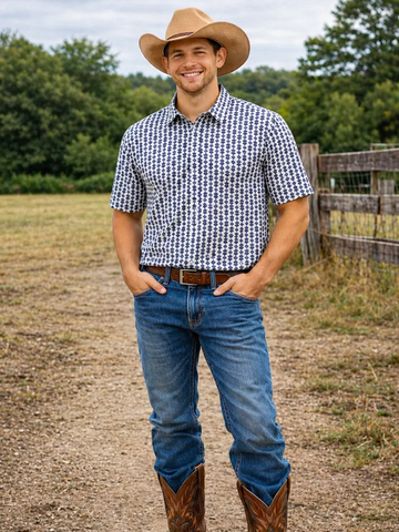 Men's Western Knit Polo with Snaps.MP-203