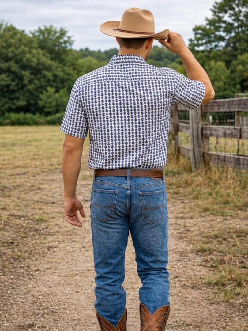 Men's Western Knit Polo with Snaps.MP-203
