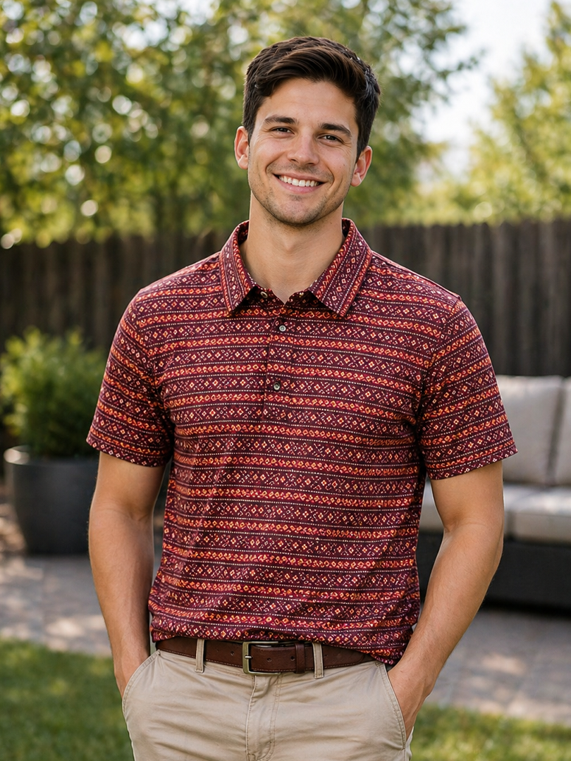 Men's Western Knit Polo with Snaps.MP-204