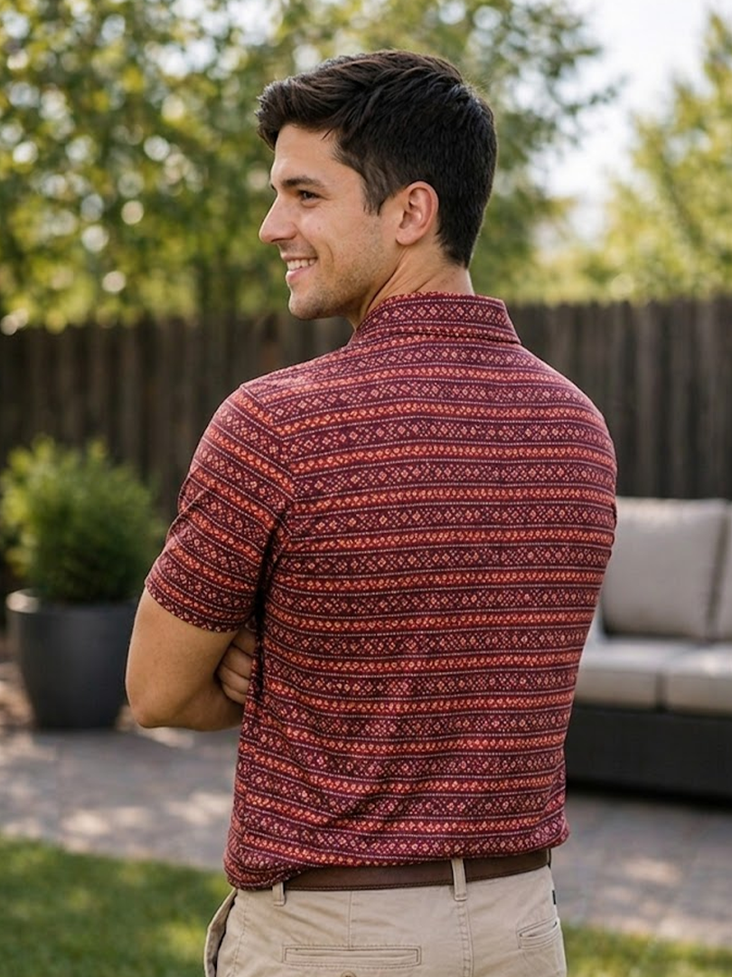 Men's Western Knit Polo with Snaps.MP-204