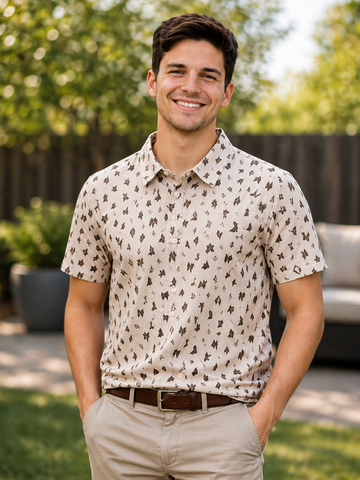Men's Western Knit Polo with Snaps.MP-206