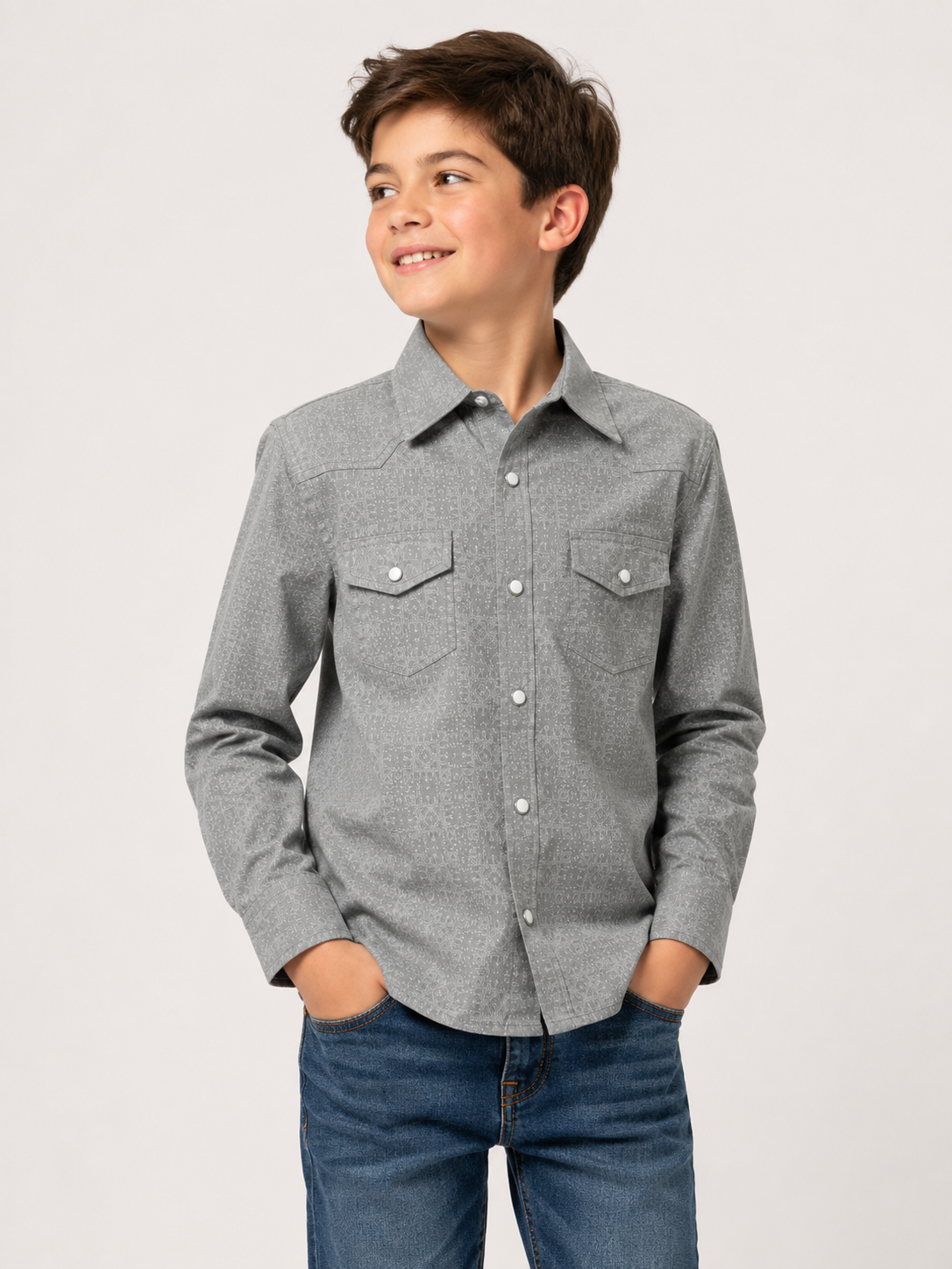 Boys' Western Snap Shirt with Stretch | Style BS-3008