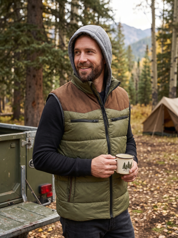 Men's Hooded Puffer Vest | Style MVJ-26003