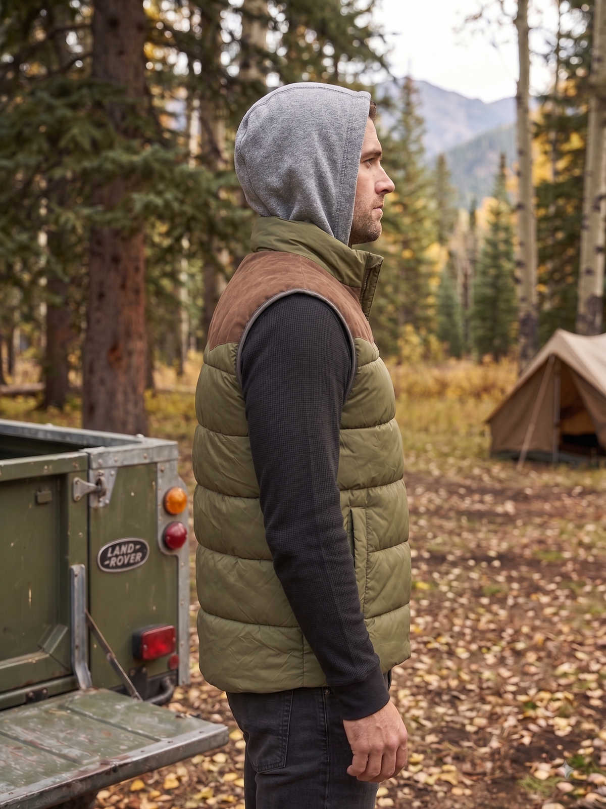 Men's Hooded Puffer Vest | Style MVJ-26003