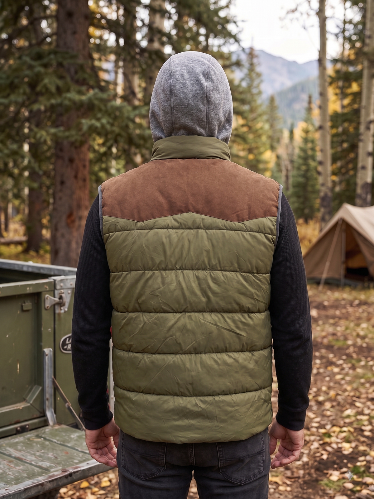 Men's Hooded Puffer Vest | Style MVJ-26003