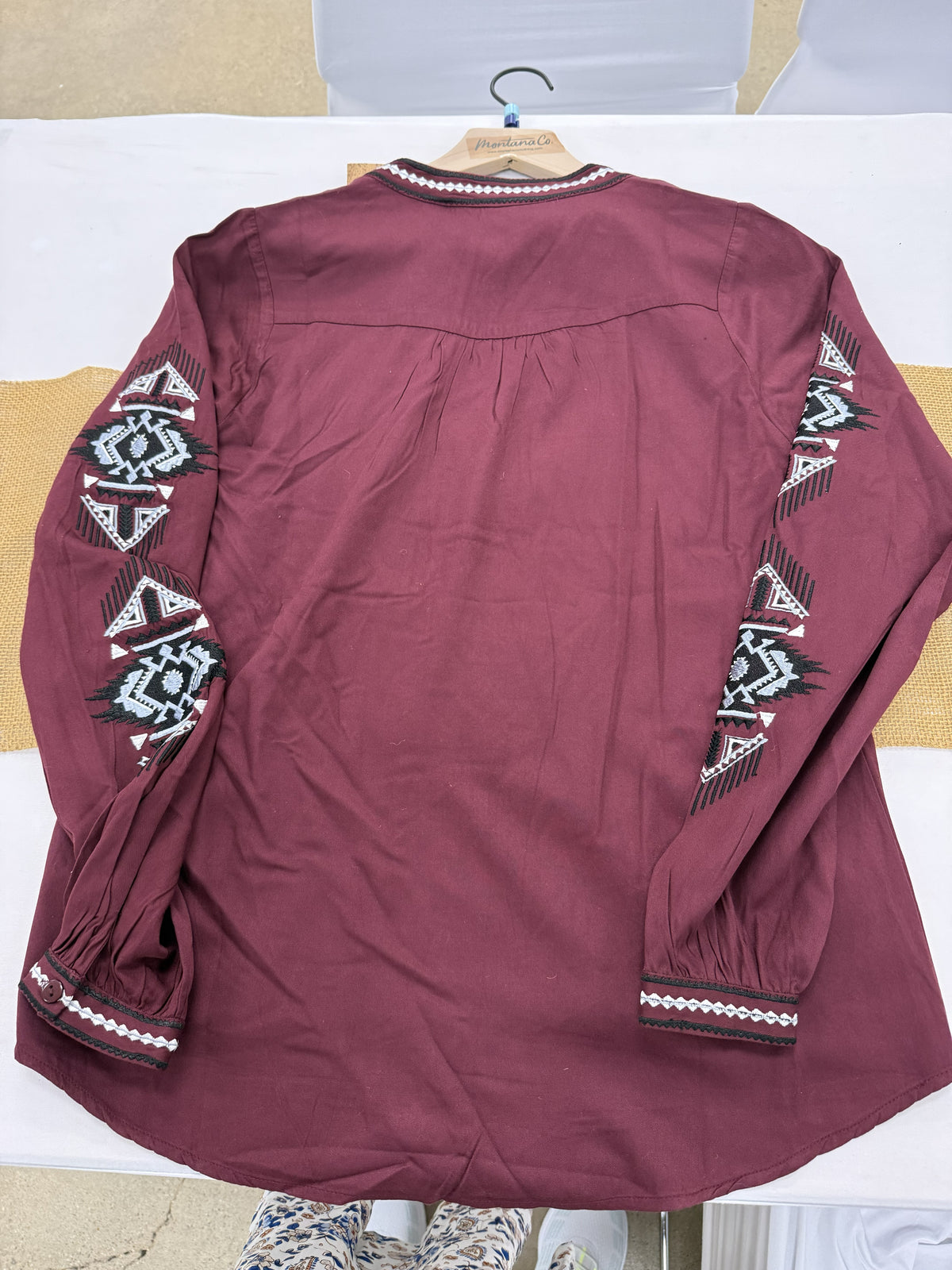 Ladies' Western Embroidered Top | Style RC-1101-WINE