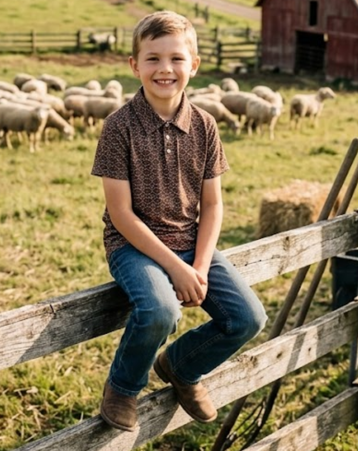 Boys western polo T-shirts - with snaps Premium Fabric with Stretch. ATW-04