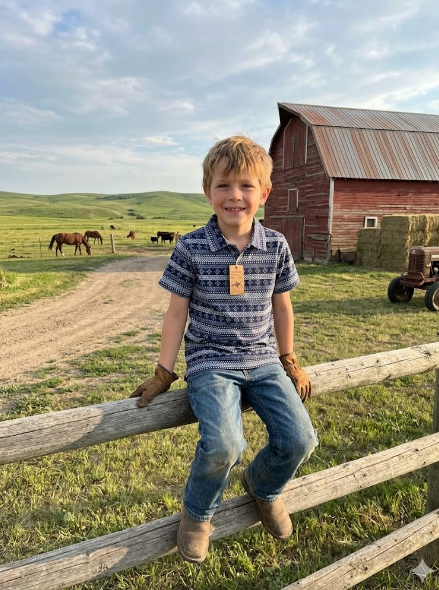 Boys Western Knit Polo with Snaps.B-Polo-105