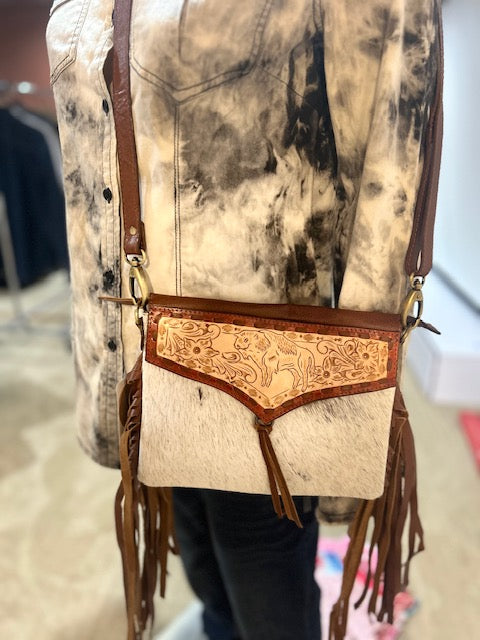 Western Crossbody Bag With Fringes T-1313