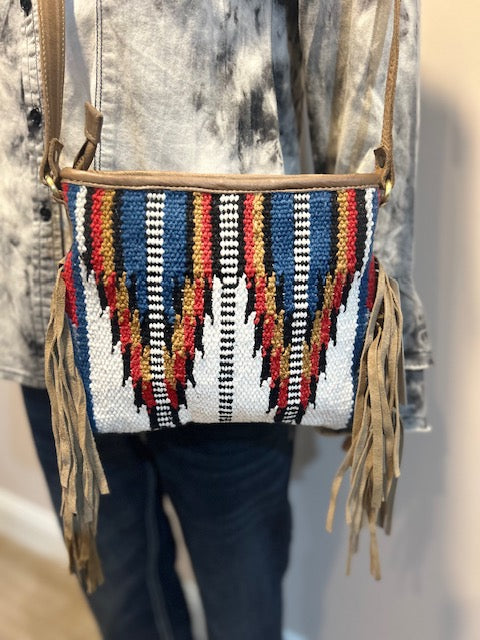 Western Crossbody Bag With Fringes T-1477