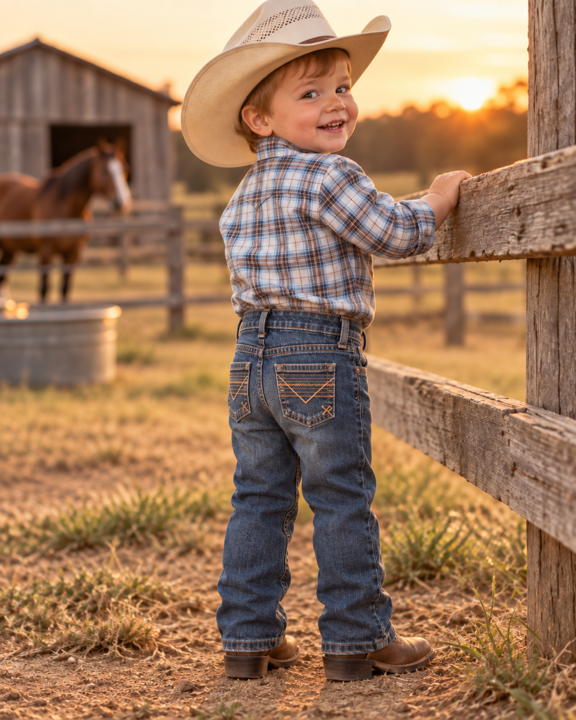 Toddler Western Stretch Jeans | T-BJ-509