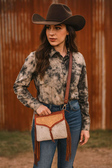 Western Crossbody Bag With Fringes T-1313