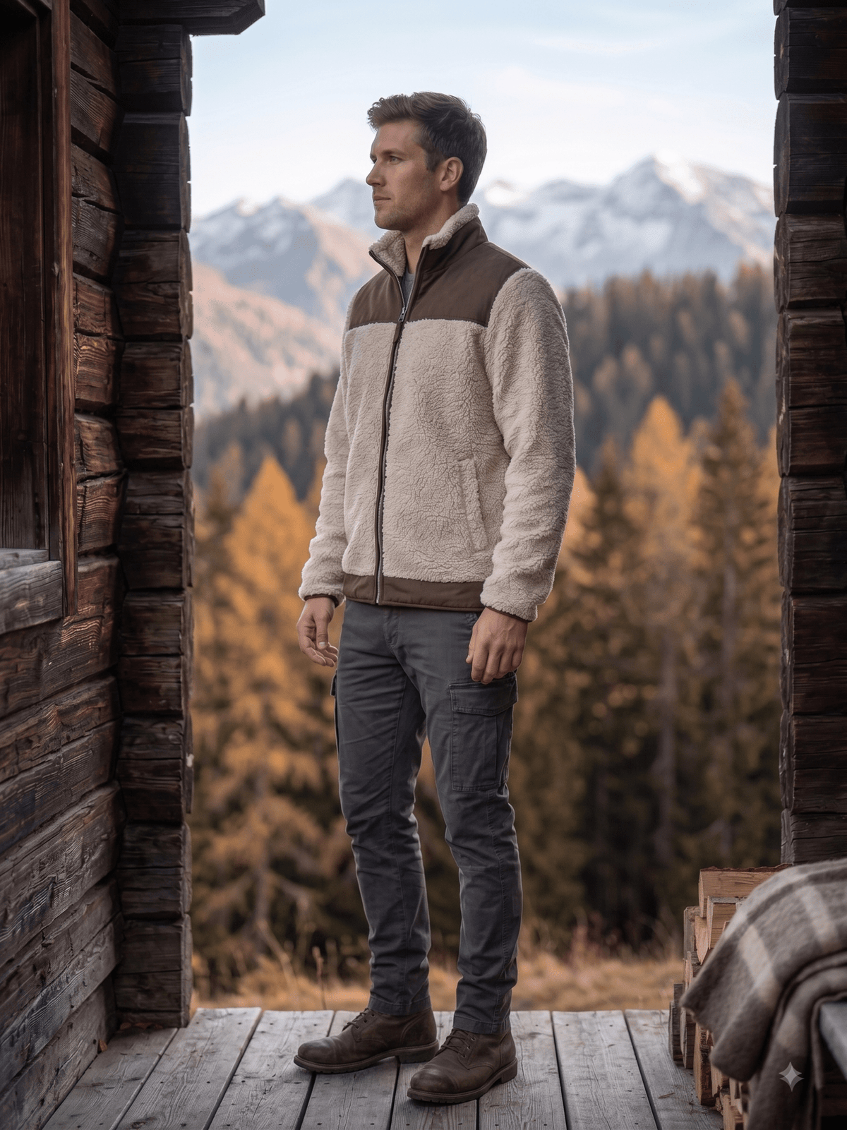 Men's Sherpa Full-Zip Jacket | Style YO23006CRCH
