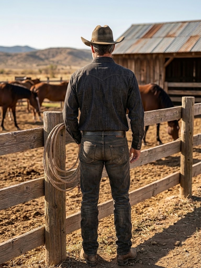 Men's Western Denim Snap Shirt | Style M-261106