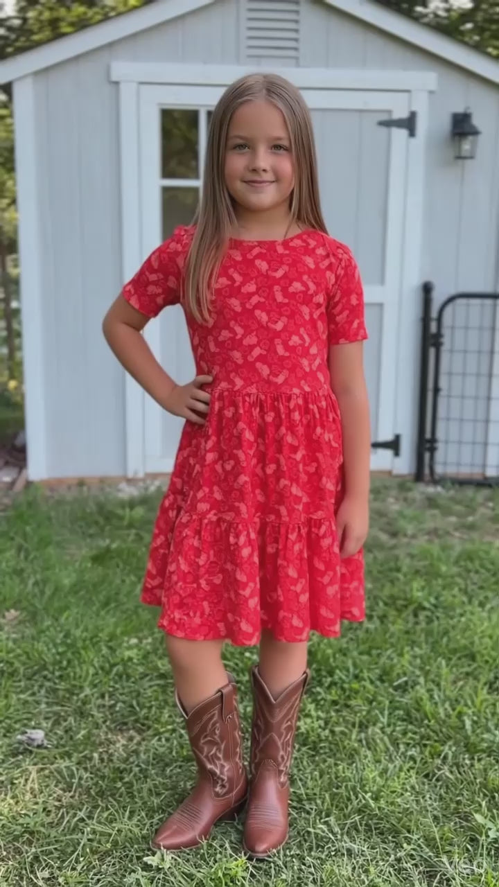 Girls Western Knit Dress.GMA-2056A