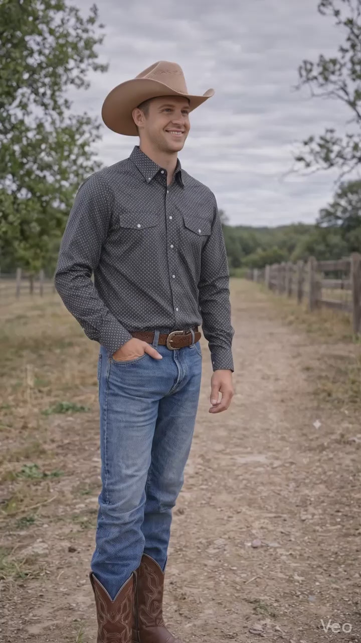 Men's Premium Cotton Western Snaps Long Sleeves Shirts.ML-2607