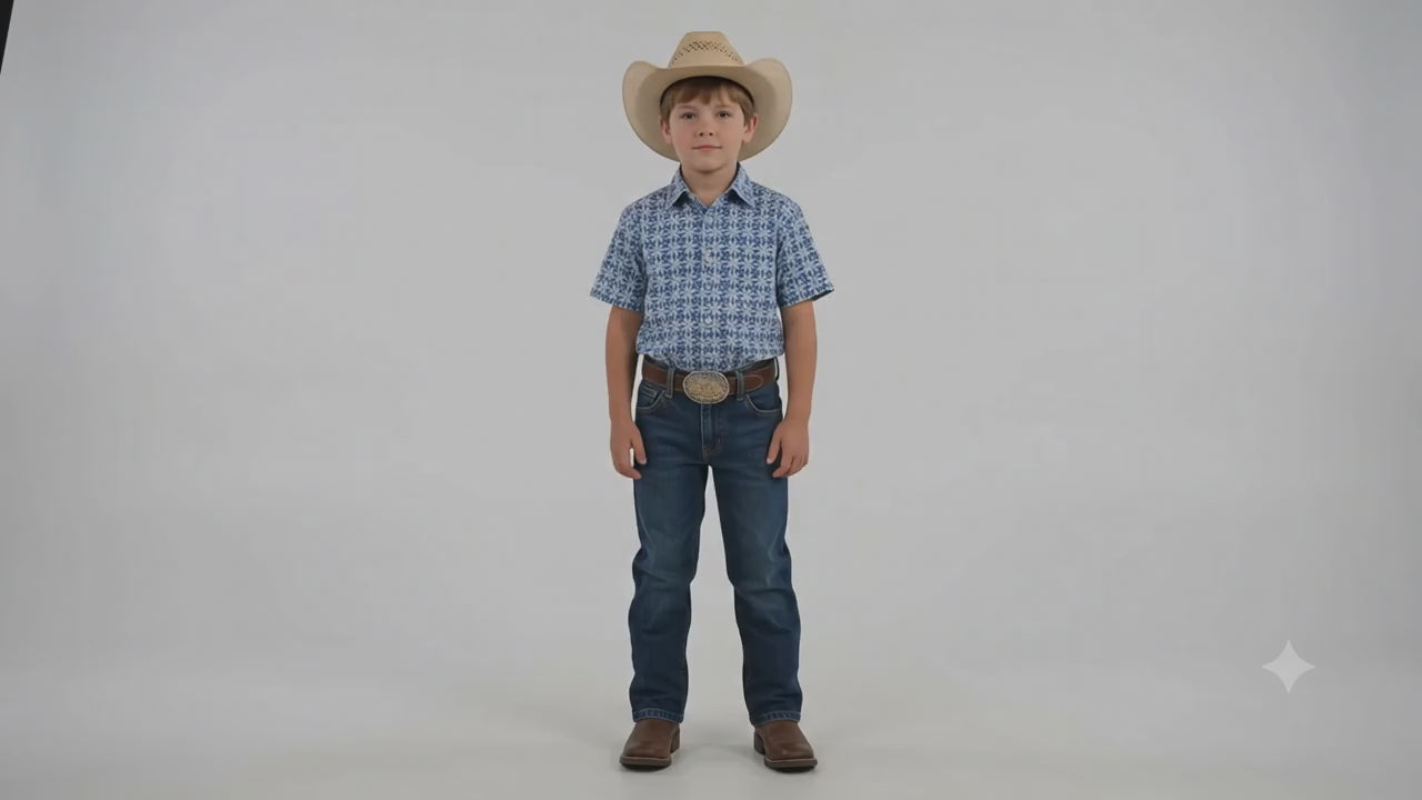 Boys' Western Knit Polo with Snaps | Style B-POLO-201