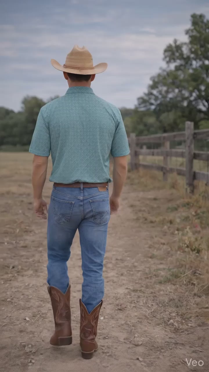 Men's Western Knit Polo with Snaps.MP-201