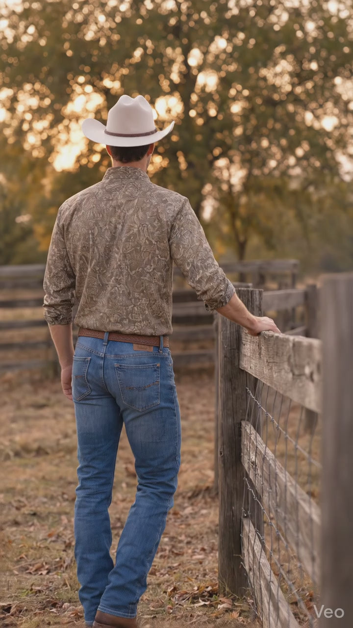 Men's Premium Cotton Western Snaps Long Sleeves Shirts.ML-2614