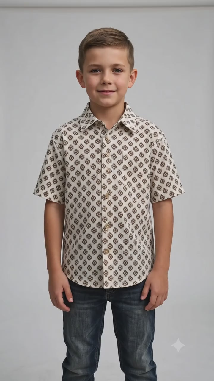 Boys' Western Knit Polo with Snaps | Style ATWB-POLO-15