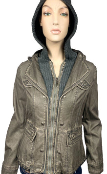 Women's Faux Leather Jacket - Gry (801104)