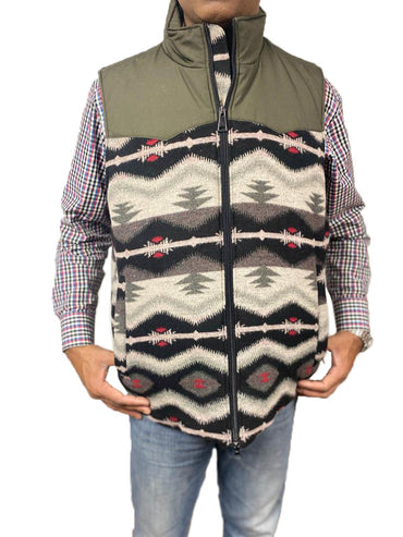 Men's Western Aztec Puffer Vest (C221102A)