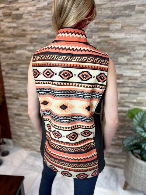 Women's Puffer Aztec Vest - (GF21115)