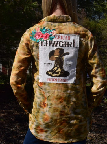 American Cowgirl Patch Shirt - Brown (IN22512)