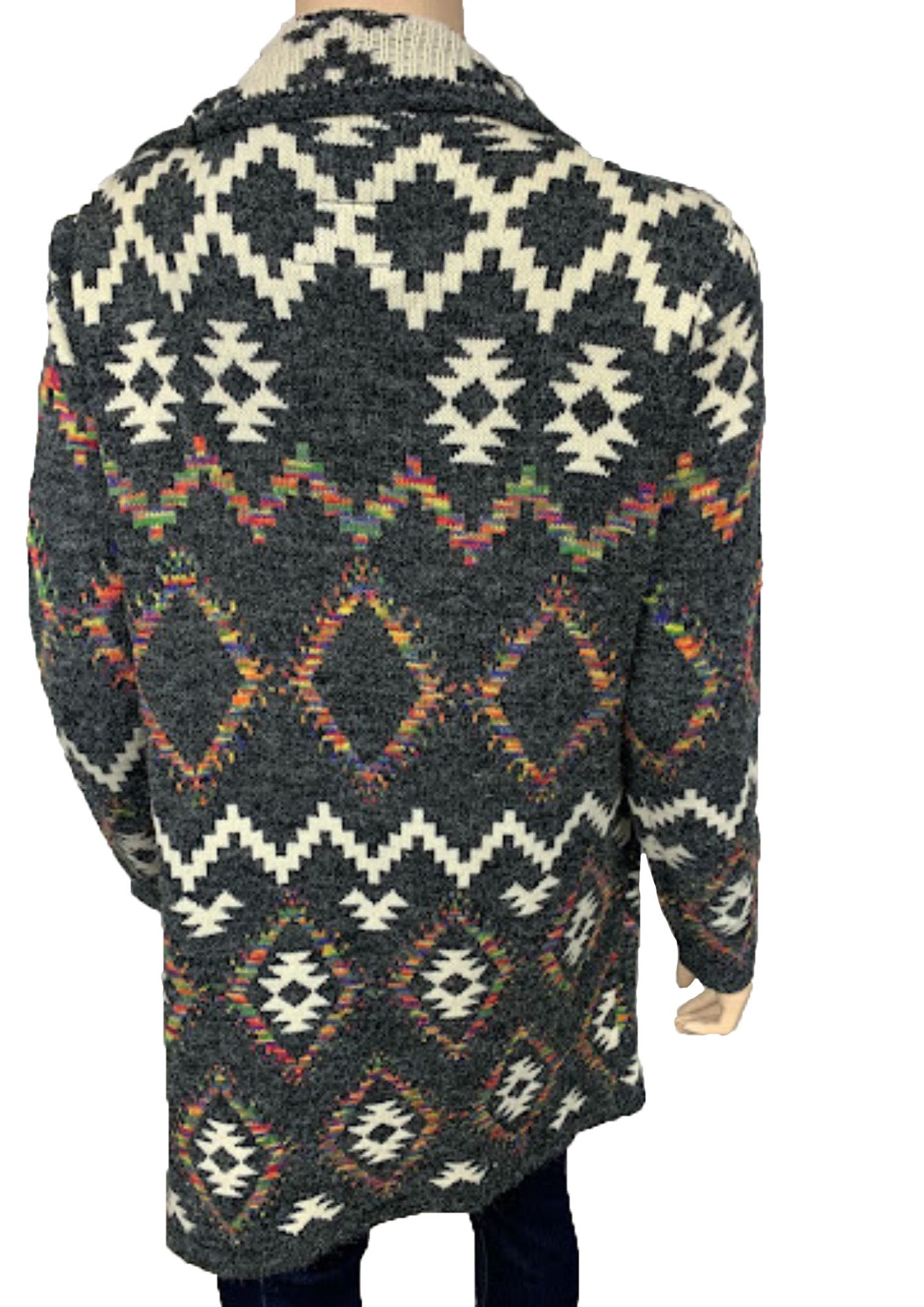 Aztec Knitted Open Long Cardigan (SF17001)
