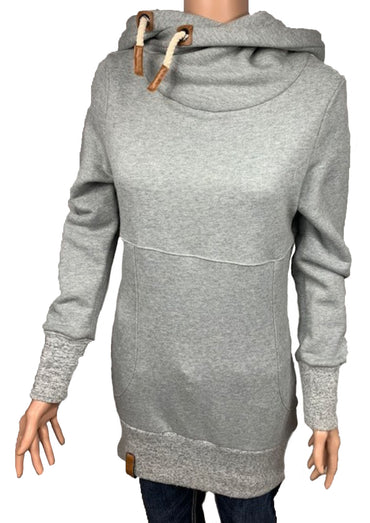 Women's Velour hooded pullover sweatshirt - TF19864-GRY only available in 1X